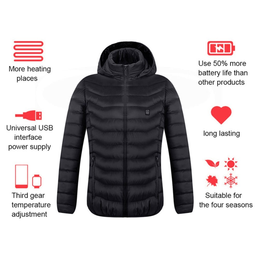 Heated USB Men's Winter Coat with Heating Vest