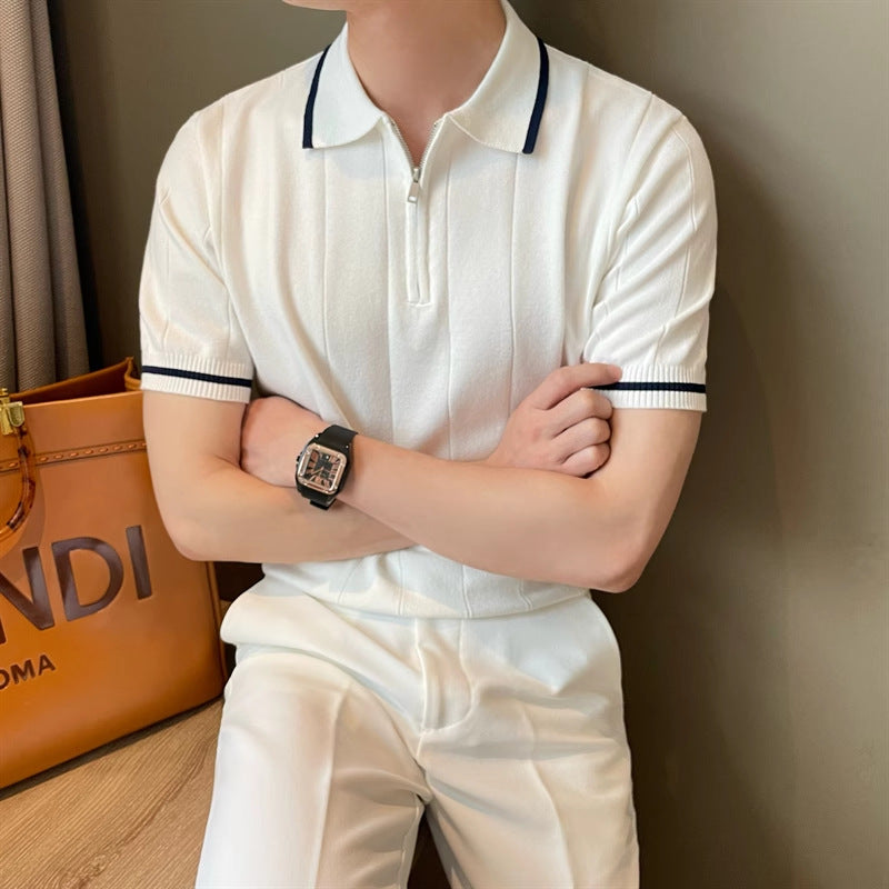 HALF ZIPPER POLO T-SHIRT