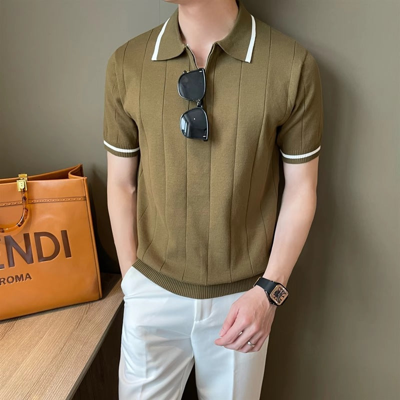 HALF ZIPPER POLO T-SHIRT