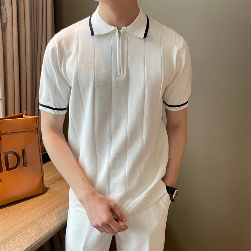 HALF ZIPPER POLO T-SHIRT