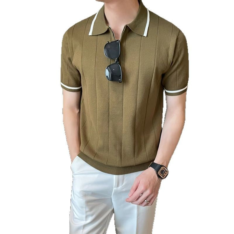 HALF ZIPPER POLO T-SHIRT