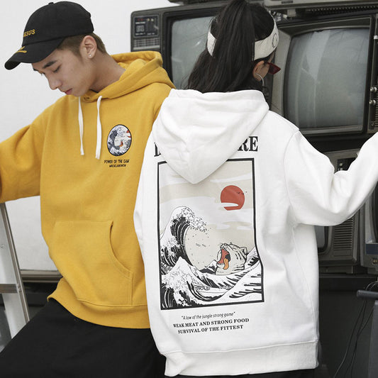 Street retro waves simple wild Unisex Hoodie