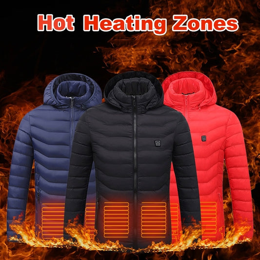 Heated USB Men's Winter Coat with Heating Vest