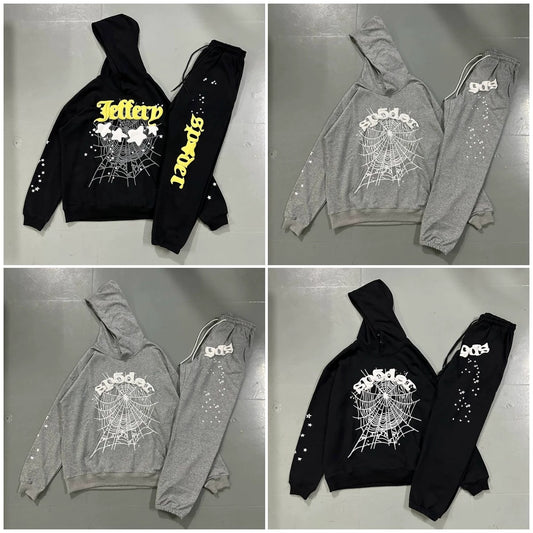 SPIDER WEB DESIGNED HOODIE AND PANT